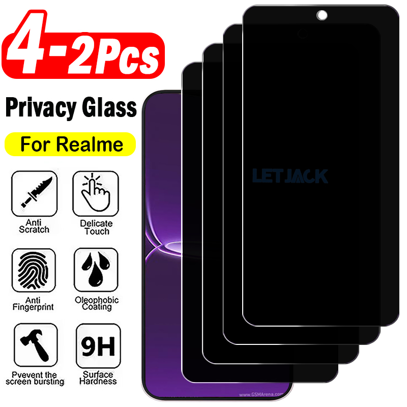 Realme Note 50 - Película protectora antiespía de 2-4 piezas