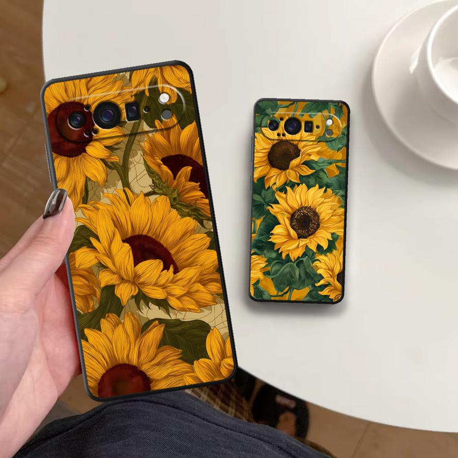 Google Pixel 9 - Funda protectora para teléfono Sunflower Sea